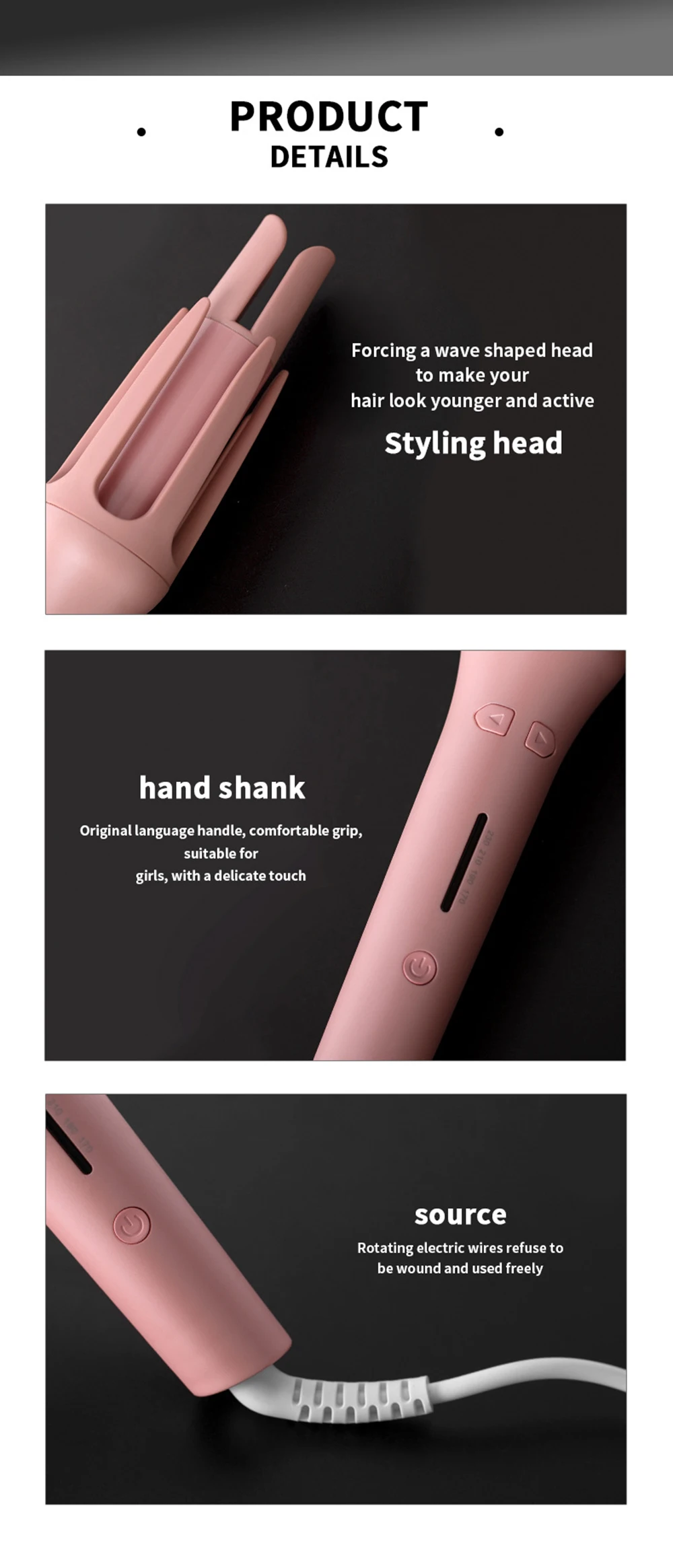 Automatic Electric Rotating Hair Curling Iron Hair Styling Tool_voghion.com