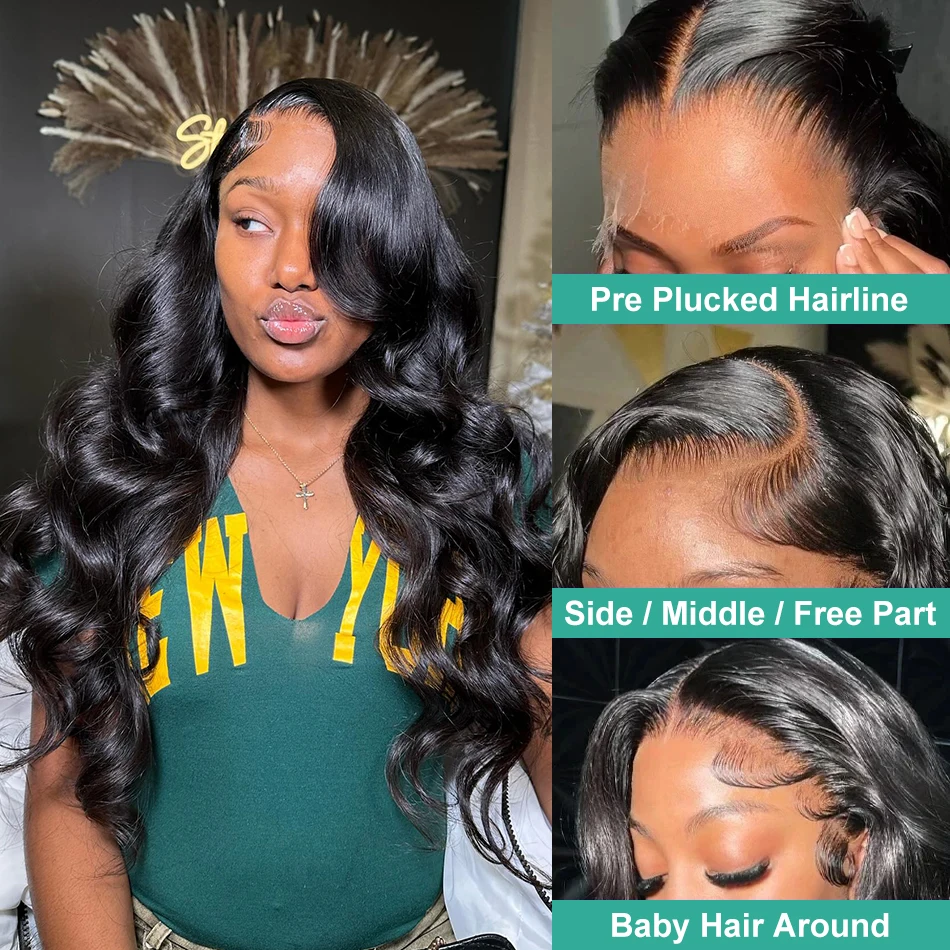 Body Wave Lace Front Human Hair Wig 30 40 Inches 200 Density Brazilian Remy 13x6 Transparent Hd Lace Frontal Wigs For Women 5