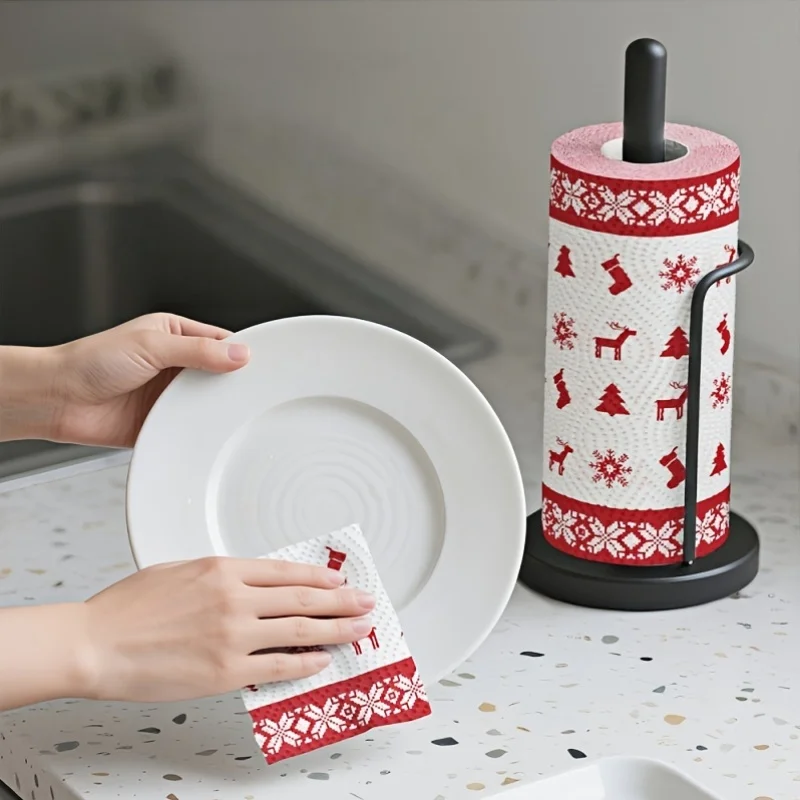 Christmas 3-Ply Printed Oil-Absorbent Kitchen Paper Towel 3