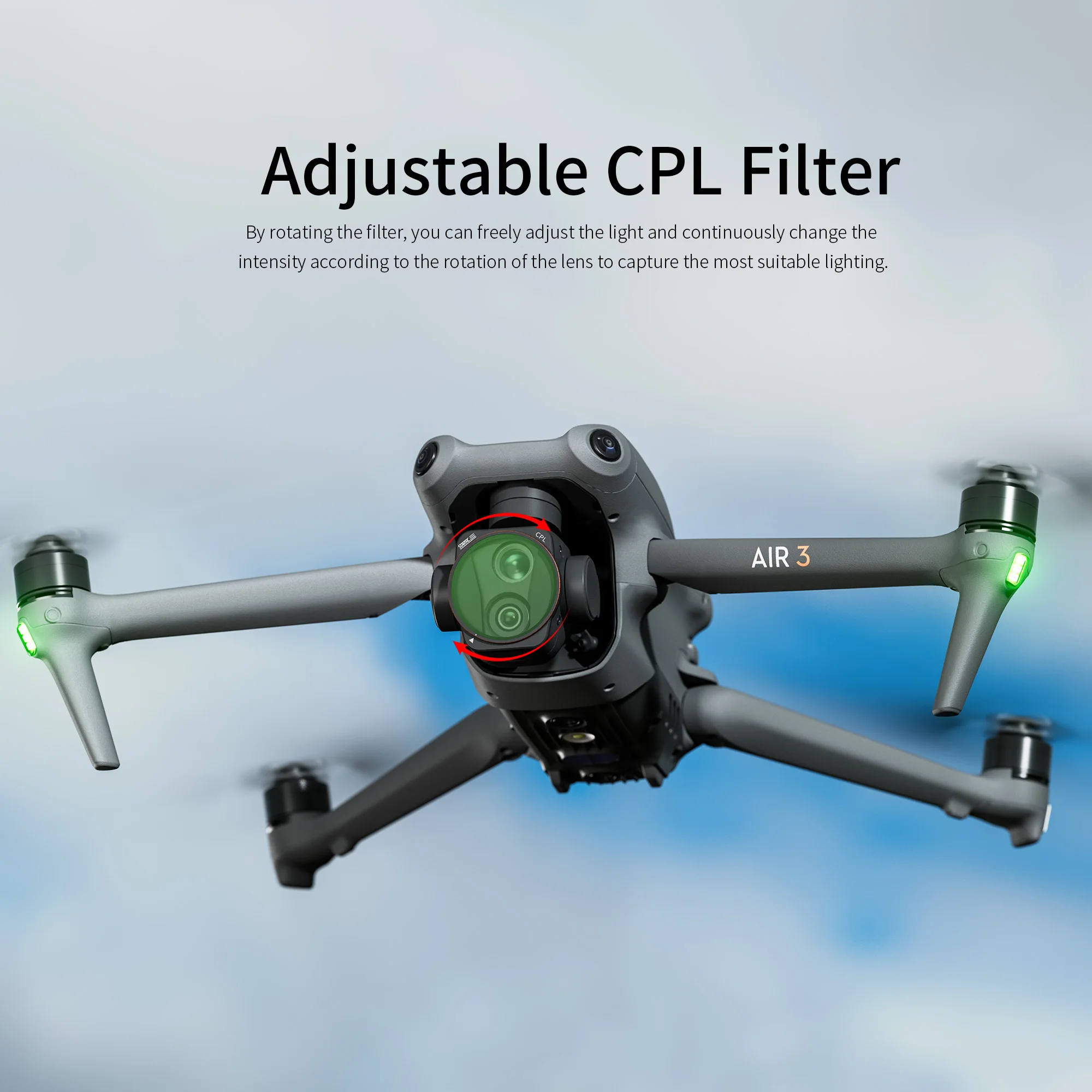 BRDRC lens filters (UV CPL ND) for DJI Air 3 drone - Maison Du Drone