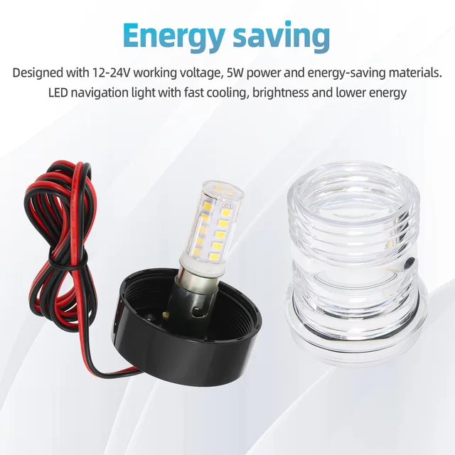 Luce LED Per Barche 5W 360° - Impermeabile IP66, Per Esterno Nautico - Foto 7