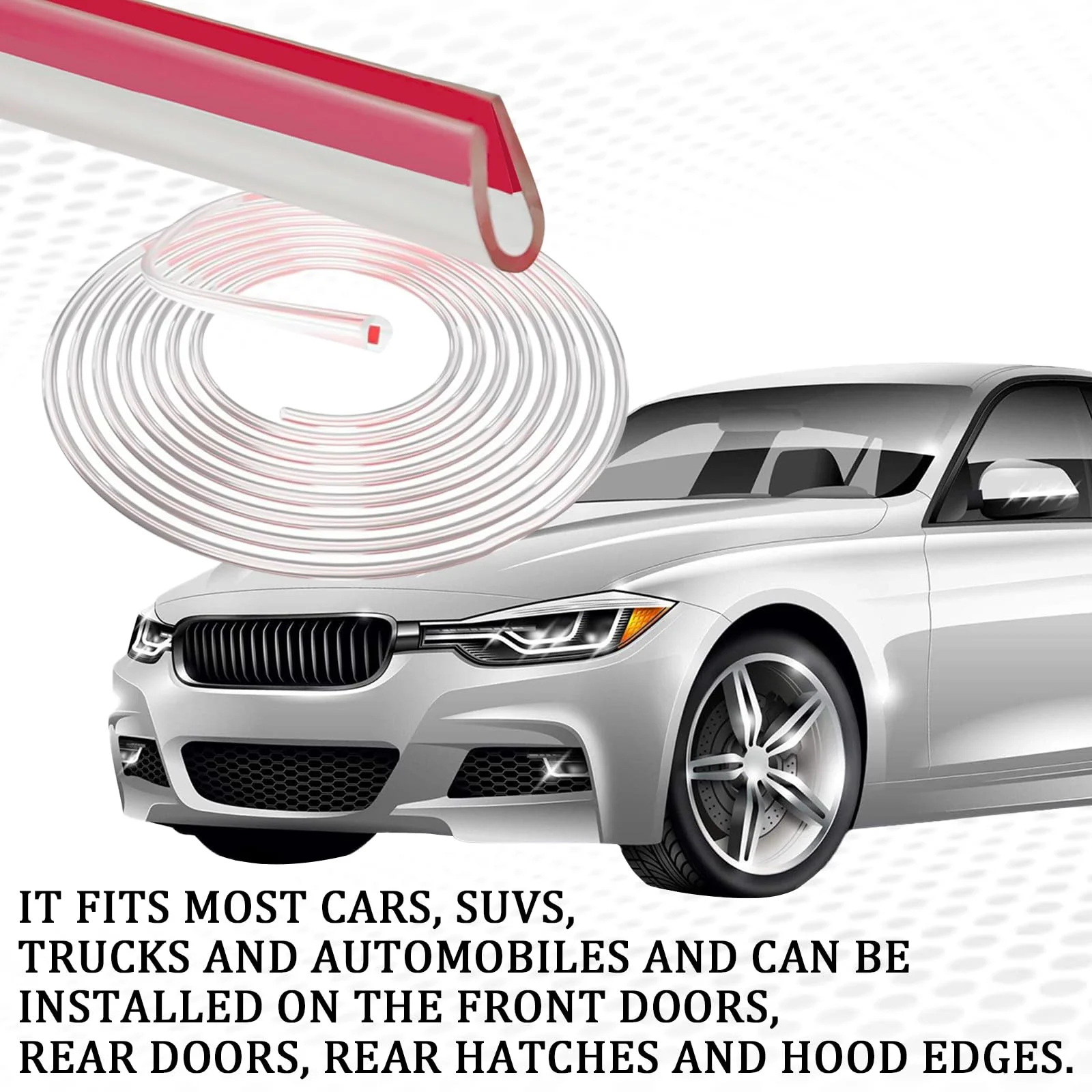 Crystal-Clear Adhesive Car Door Edge Protectors - Universal Fit