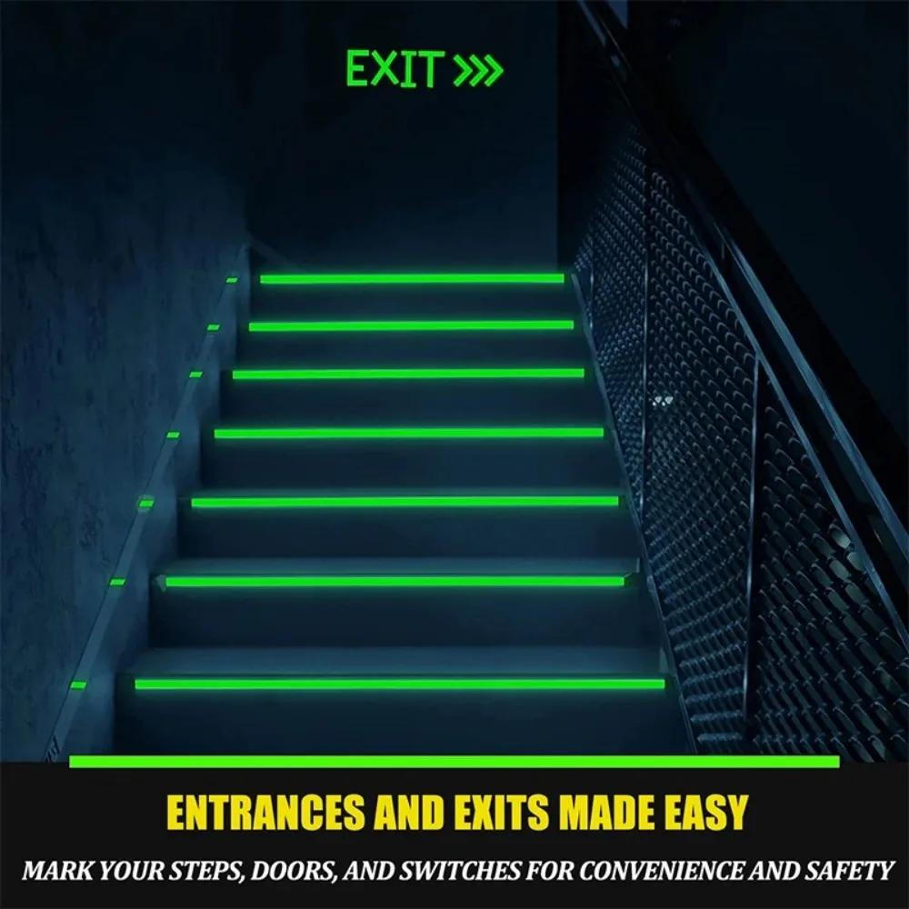Luminous Fluorescent Night Self-adhesive Glow In The Dark Sticker Tape Safety Security Home Decoration Warning Adhesive Tape