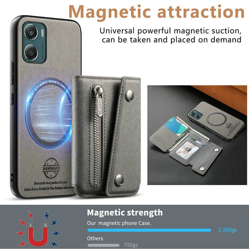 Zipper Leather Wallet Cover - Premium 2-in-1 Design