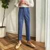 Luxury High Waist Casual Pants Korean 2021 Fashion Versatile Slim Long Pants Men's Fashion Spring Clothes Office Trousers Men 5