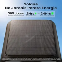 IeGeek-Caméra de surveillance WiFi sans fil 2K, batterie extérieure sans fil IP66, panneau solaire intégré, couleur de vision nocturne 3