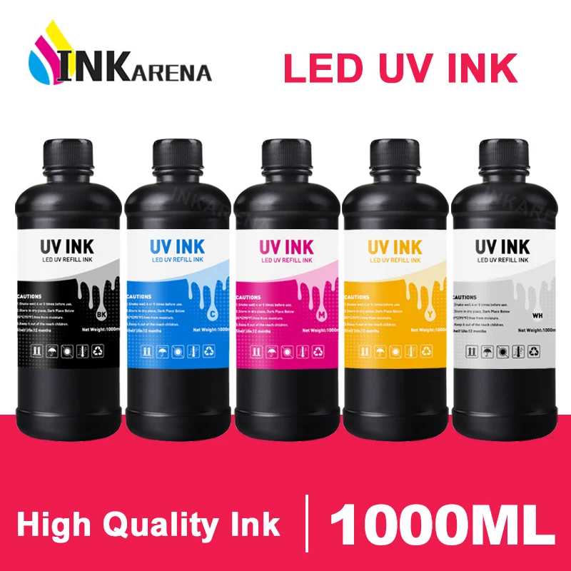 

1000ml LED UV Ink For Epson 1390 1400 1410 R280 R290 R330 L800 L805 L1800 XP600 TX800 For DX4 DX5 DX6 DX7 Printhead UV Printer