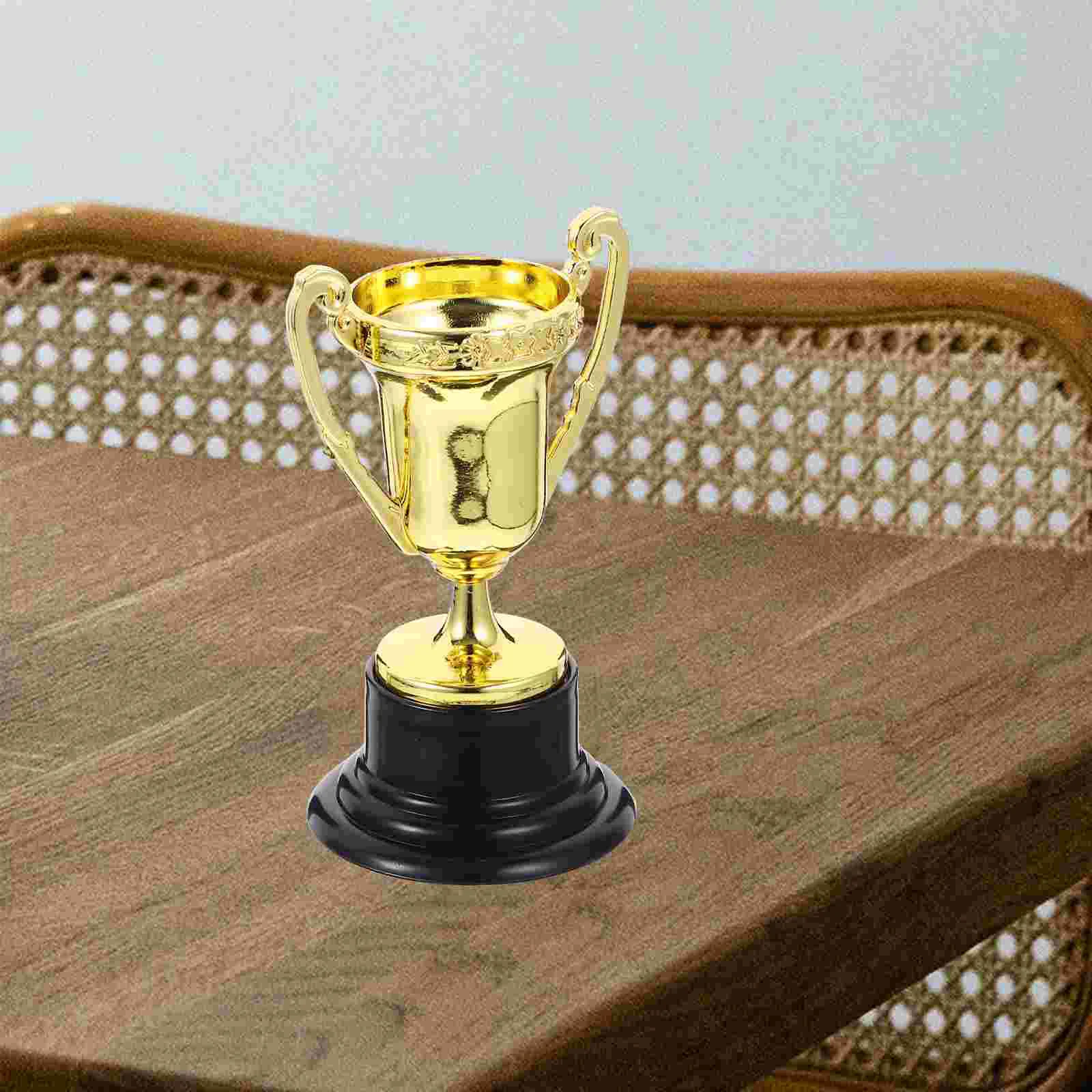 Mini Gold Decor Kids Mini Award Trophies Plastic Prize Mini Football Small Kids Reward House Decorations For