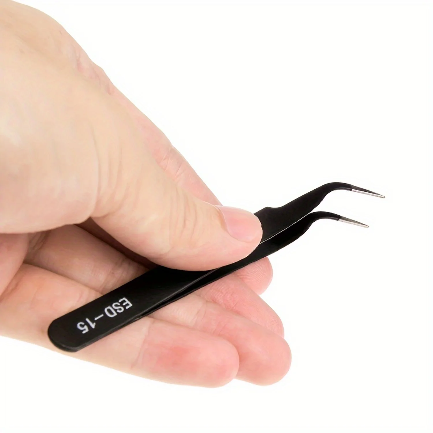 6pcs ESD Anti-Static Stainless Steel Tweezers - Precision Maintenance & Industrial Repair Tools for Working & Model Making. 6