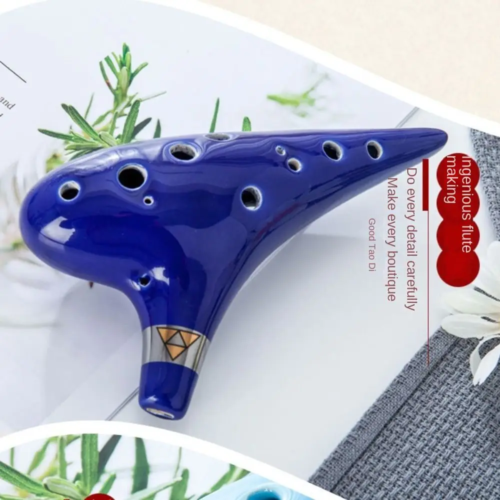 1 Set 12 Holes Ocarina of Time Musical Instrument C Tone Ceramic Ocarina Flute Ethereal Alto C Ocarina Music Class