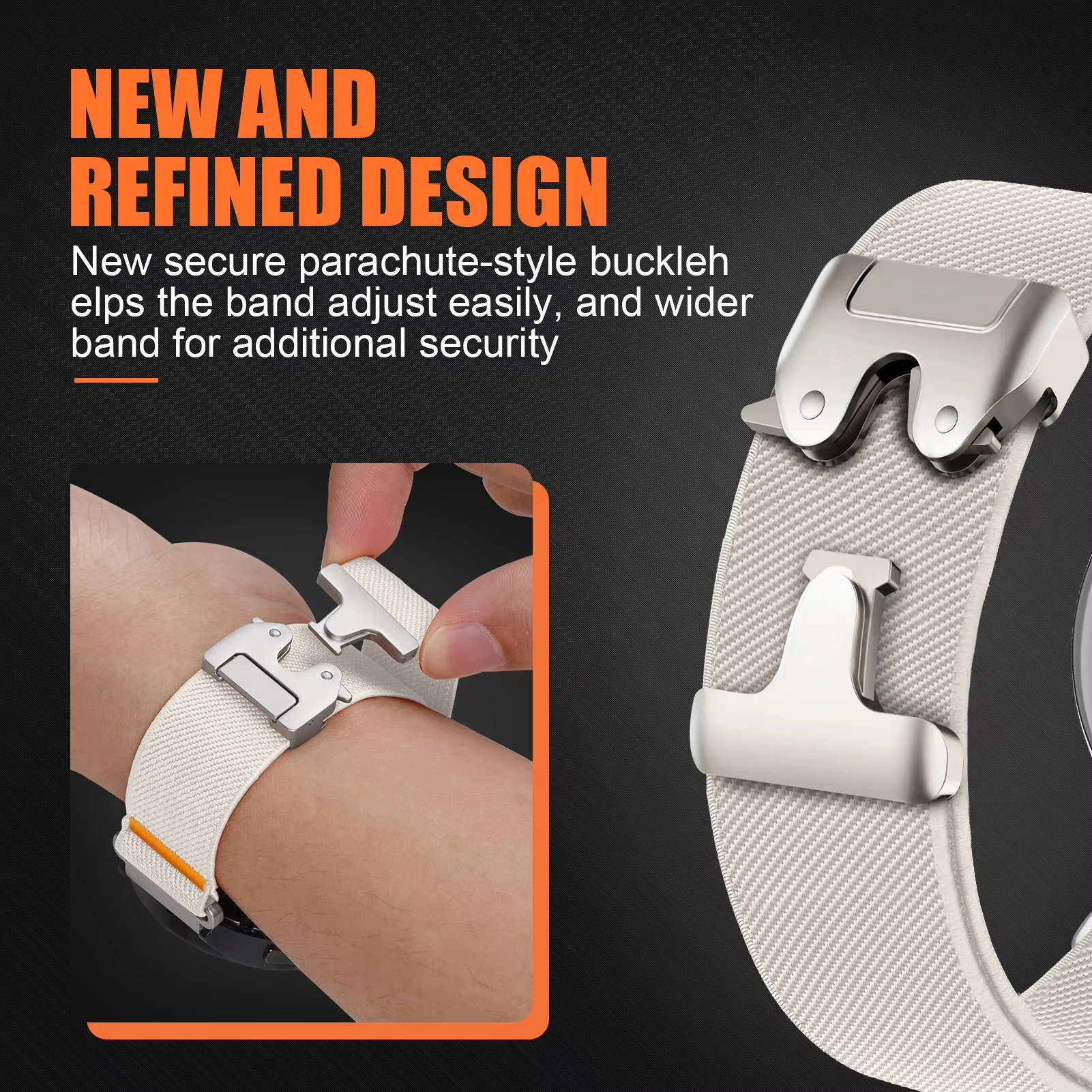 Versatile Parachute Nylon Watch Strap - 20mm/22mm Adjustable Band for Sports and Casual Wear