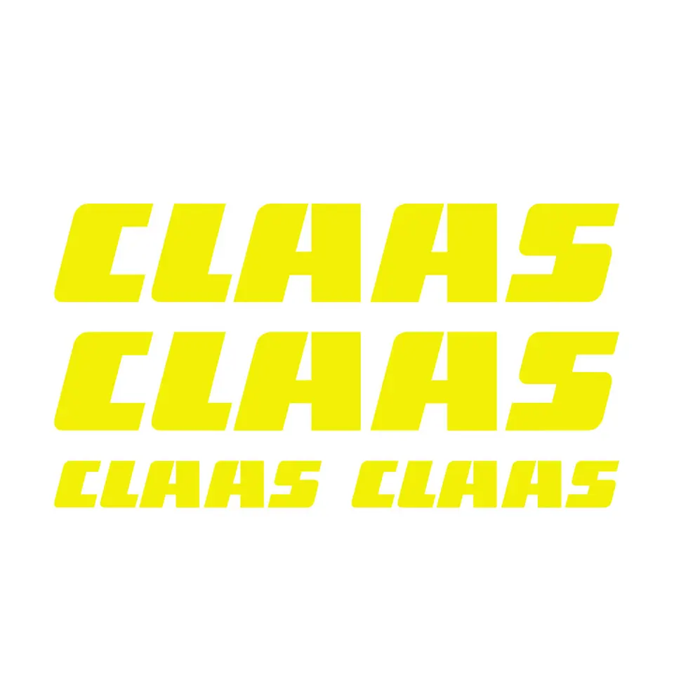 Jeu De 10 Autocollants Tracteur Claas - Grand Format, Vinyle Rustique, Couleur Jaune - Pour Carrosserie, Outillage, Décoration