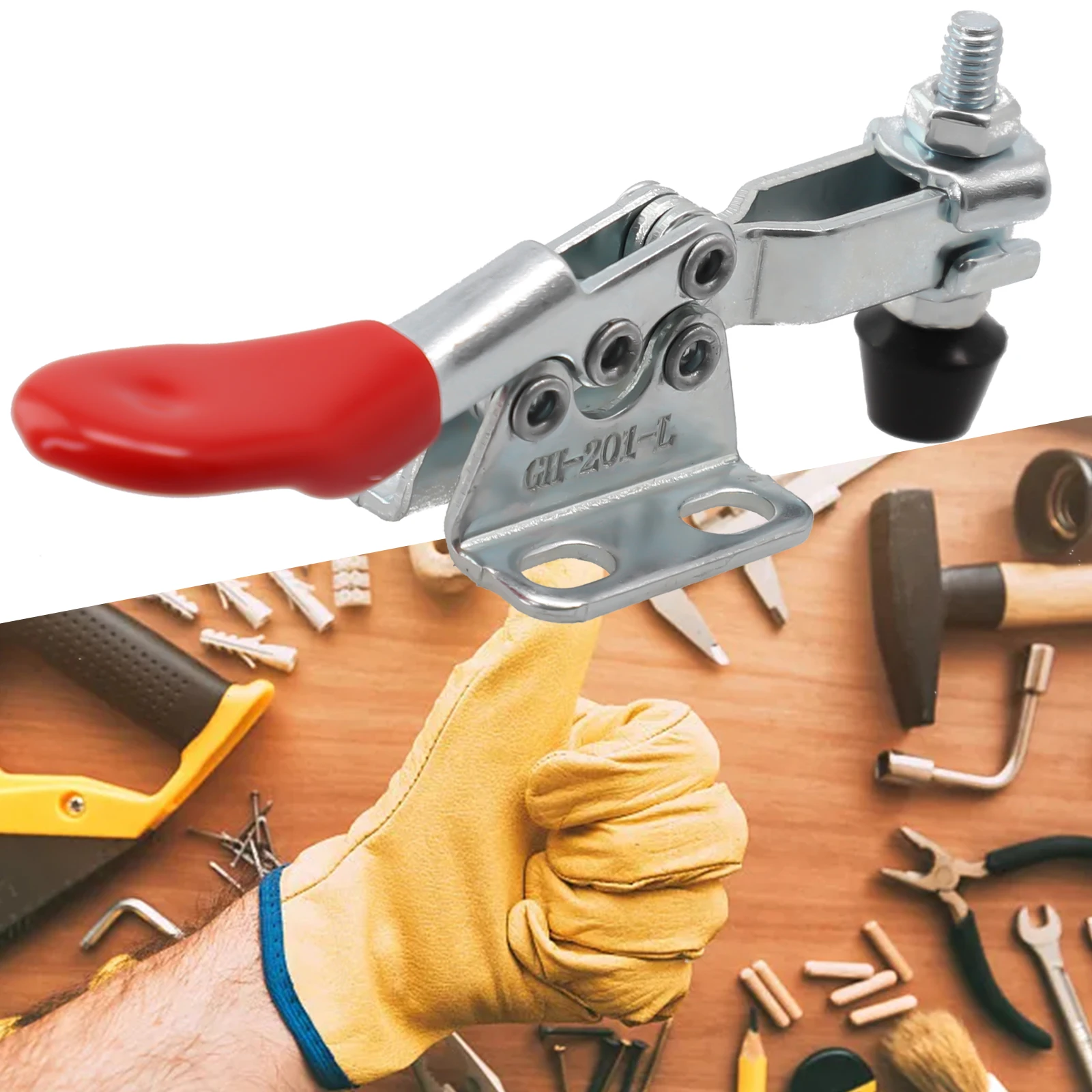 

Tightener Toggle Clamp Fix Clip For Carpentry GH-201L Hand Tools Horizontal Quick Release Toggle Clamp Tool Set
