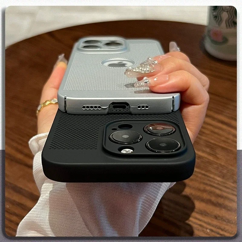Luxury Heat Dissipation Phone Case with Hollow PC Hard Bumper Cover