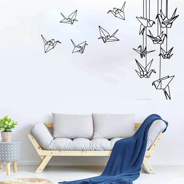 Baby Nursery Wall Decal Birds | Origami Room Decoration | Crane ...