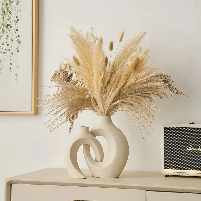 

Modern Nordic Style Flower Vases Decoration Home Room Shelf Accessories Ceramic Desktop Office Bookshelf Art Decorative Vase