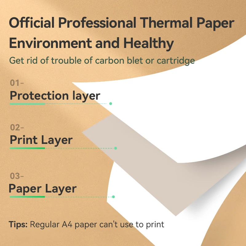 100 Sheets Phomemo A4 Paper Thermal Paper Fold Continuous Printing Paper  Suitable for Phomemo M08F A4 Printer Long Time Storage - AliExpress
