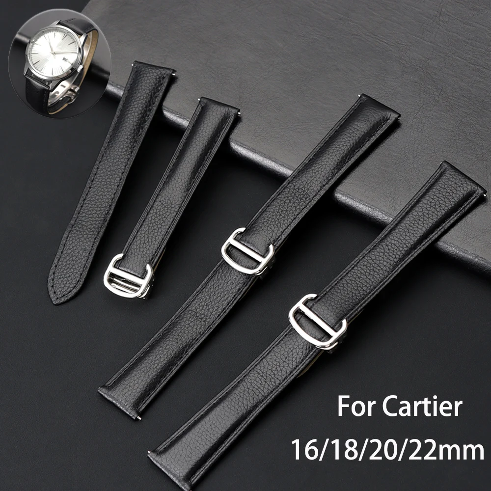 Genuine Leather Lychee Textured Watch Strap