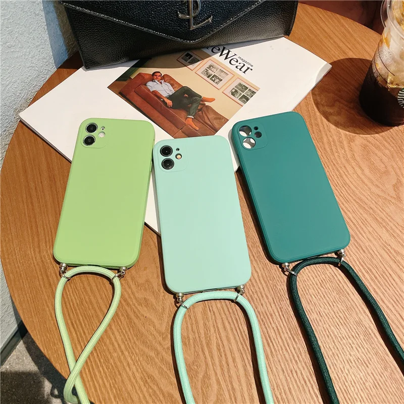 Silicone Crossbody Necklace Strap Lanyard Phone Case