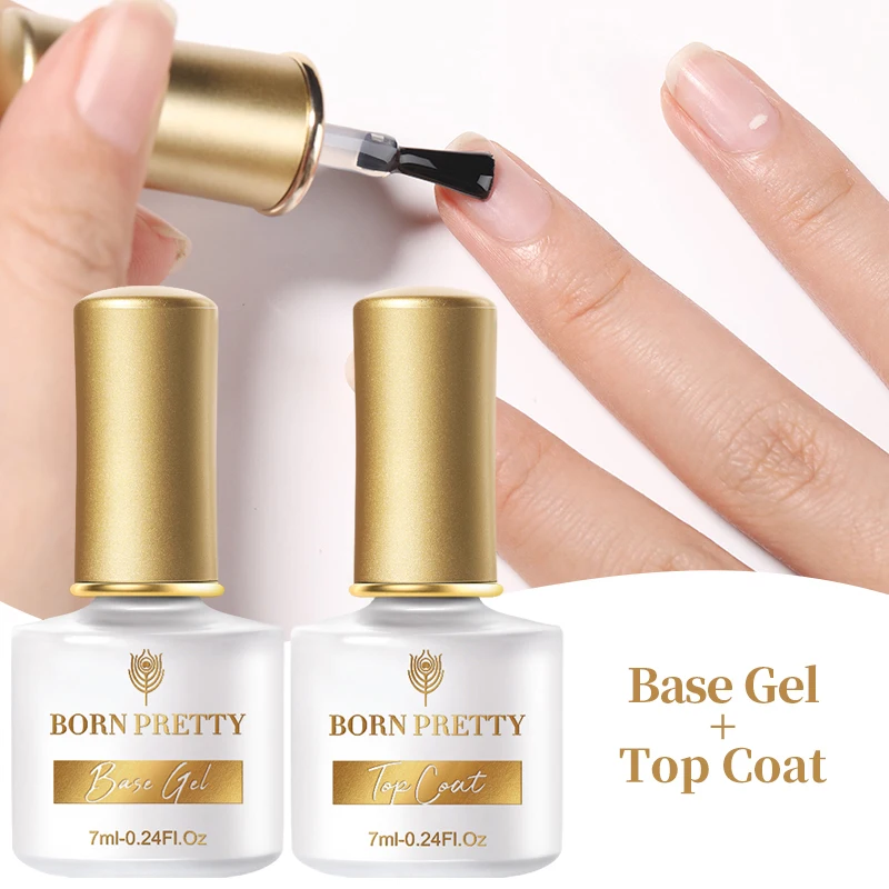 

BORN PRETTY Top Гель-лак для ногтей 7 мл Функция полуперманентного лака Гелевая основа Super Top Coat Прозрачный гель для ногтей Soak Off Gel