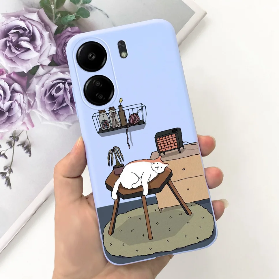 For Xiaomi POCO C65 Case Cute Cartoon Cat Painted TPU Silicone Back Cover For Xioami POCO C65 POCOC65 C 65 6.74 Phone Case Funda