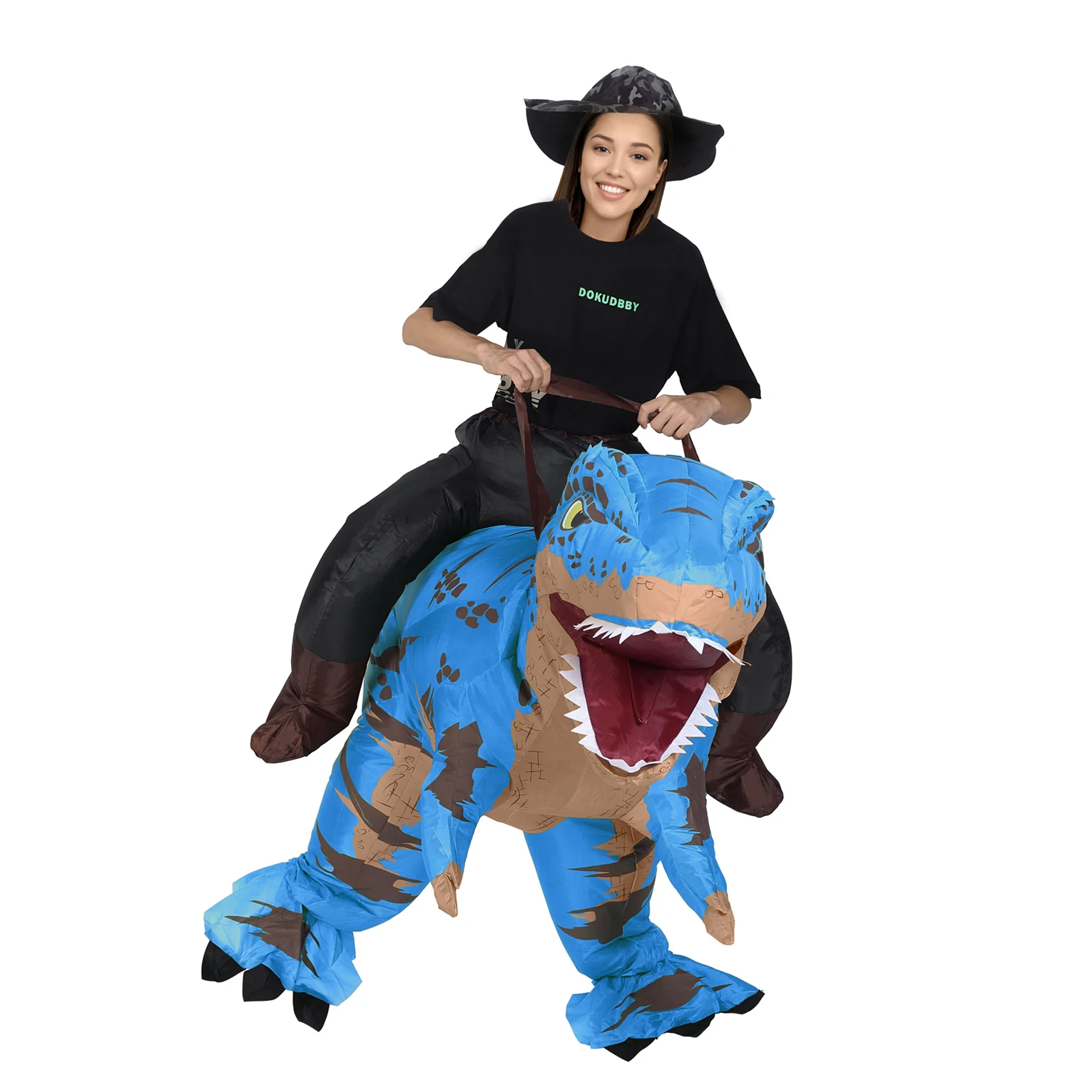 Ride Tyrannosaurus Inflatable Dinosaur Costume T-rex for Adult Inflatable Fantasy Role-play Fancy Halloween Mascot Party Apparel
