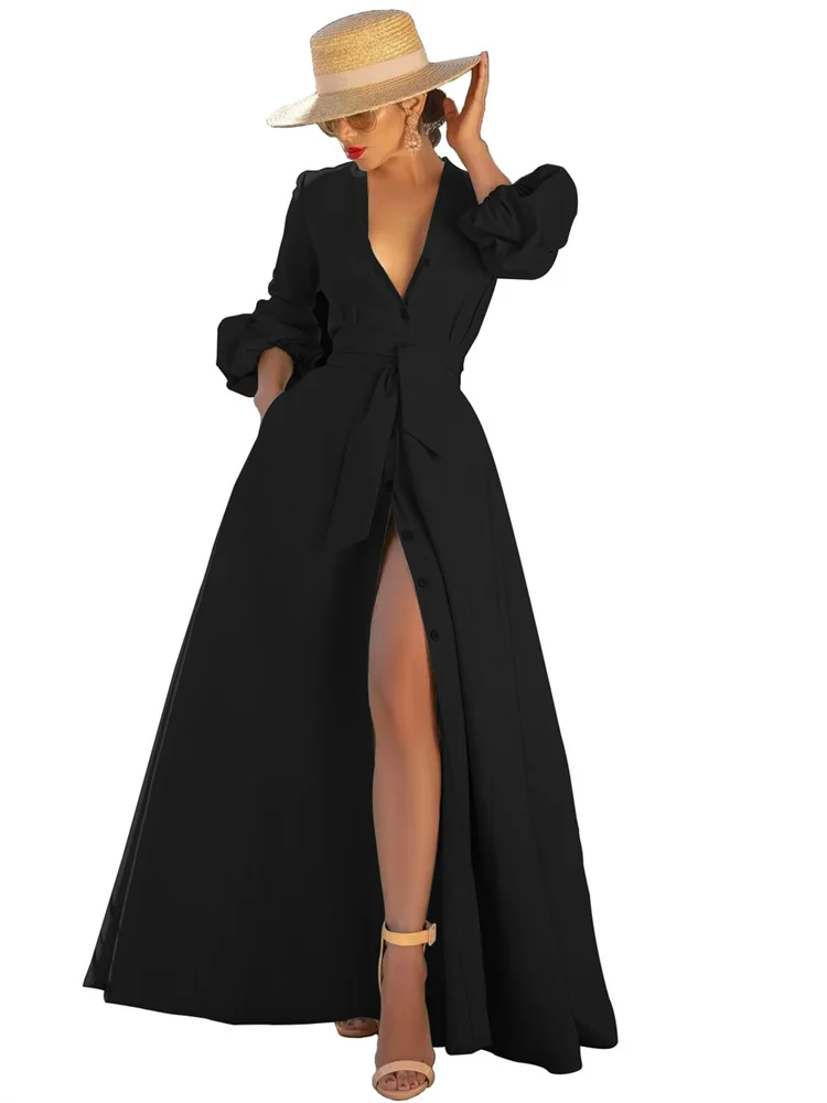 Wmstar Women Deep Dresses Sex Print Deep V Neck Sexy Long  Sleeve Tassel  Party Dress Fashion Streetwear Wholesale Dropshipping