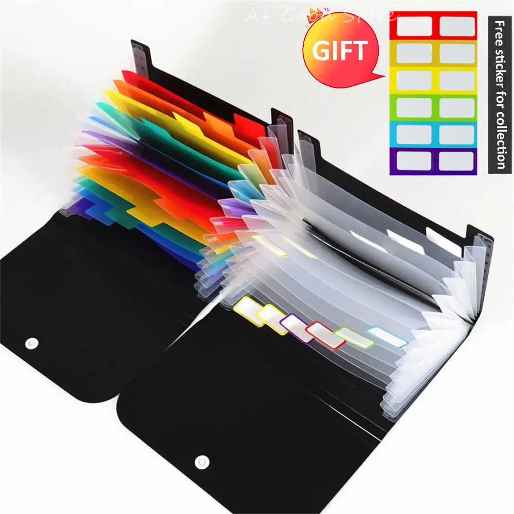 A6 Multi-Layer Grids Expanding Wallet File Folder Buckle Organ Bag Large Capacity School Office Data Storage Organizer Pouch file bag office folder binder folder