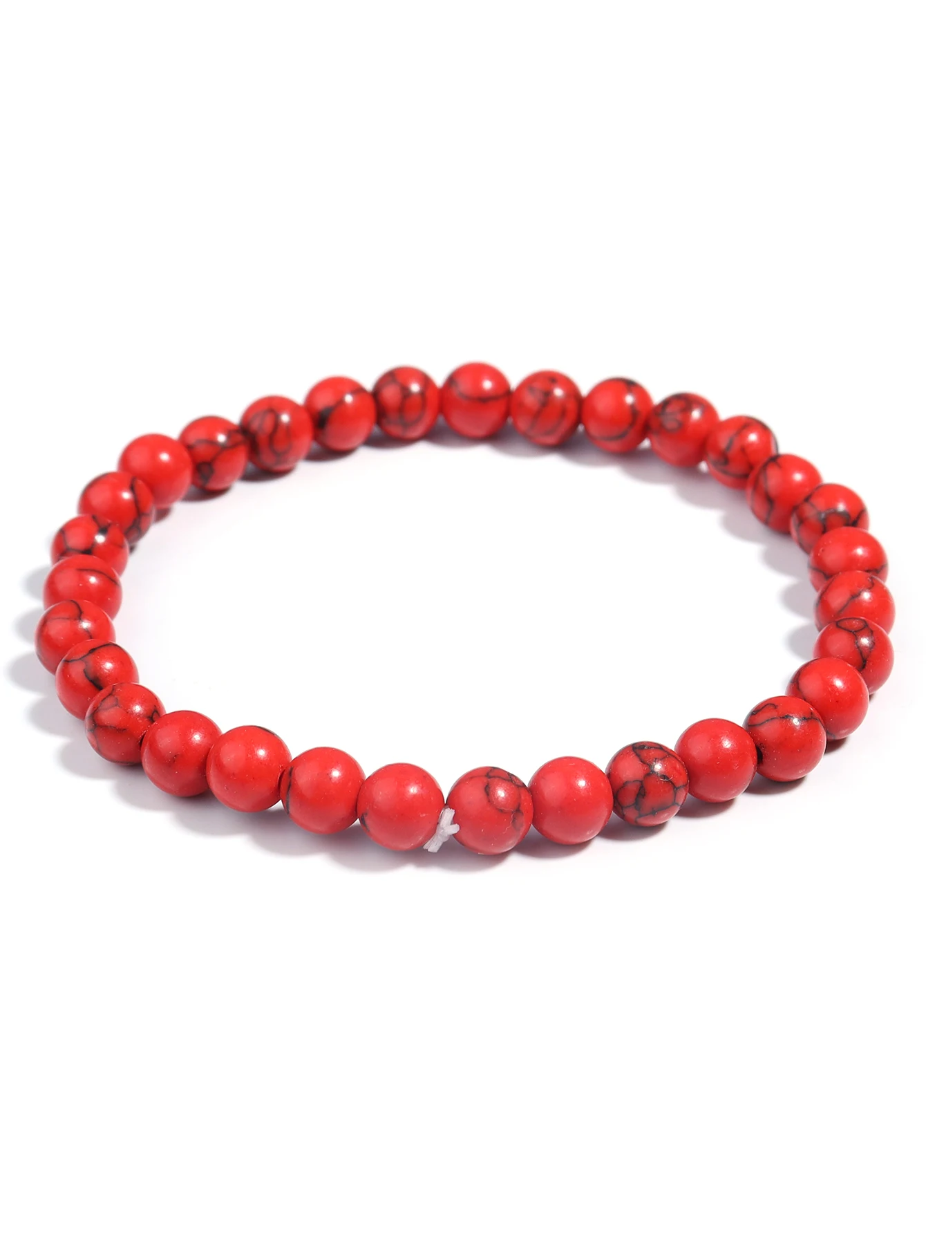 OAIITE-pulsera de jaspe rojo para hombre y mujer, brazalete con cuentas de piedra Natural, meditación, Yoga, oración, Reiki, joyería de pulso