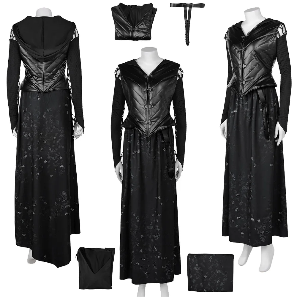 

Movie Bellatrix Cosplay Lestrange Costume Fantasy Vest Skirt Belt for Adult Women Outfits Halloween Carnival Party Disguise Suit