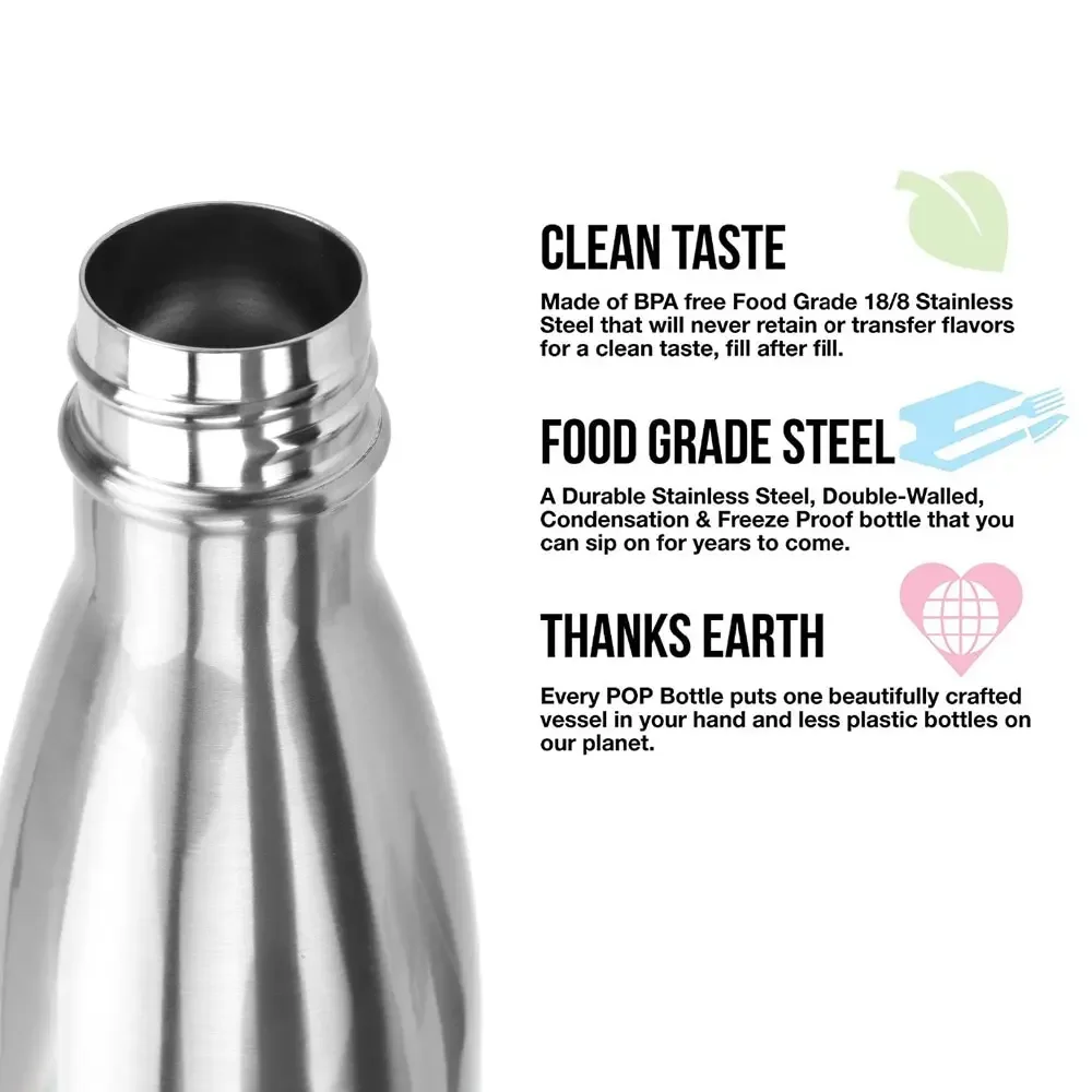 Zounich Sports Water Bottle 304 Stainless Steel Double-layer Vacuum Insulation Outdoor Water Cup Portable Hiking Jug Cola Bottle