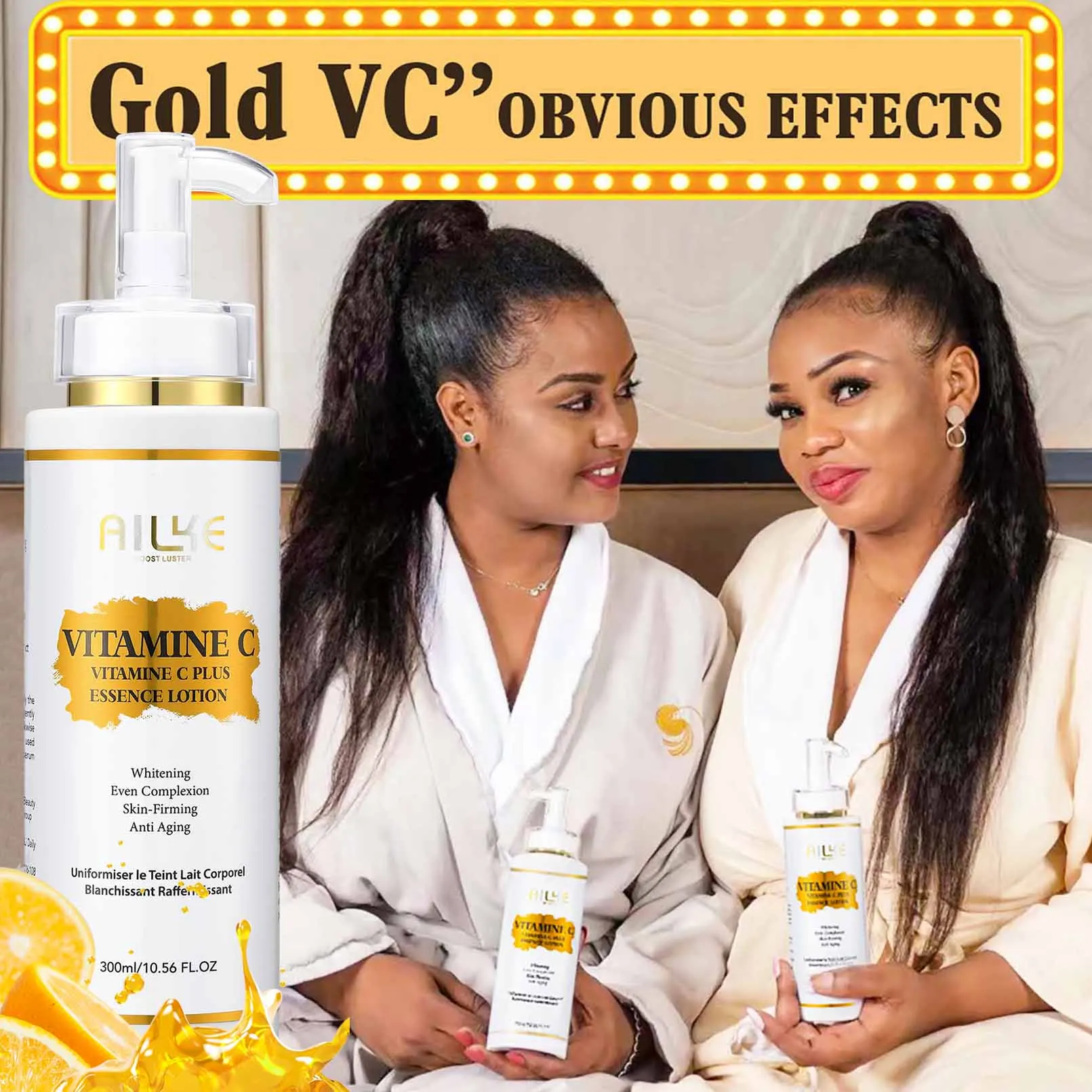 AILKE Whitening Skin Care Kit, With Vitamin C, Brightening, Reduce Dark Spots, Sun Spots, Clean Stains, Elastic & Smooth Skin