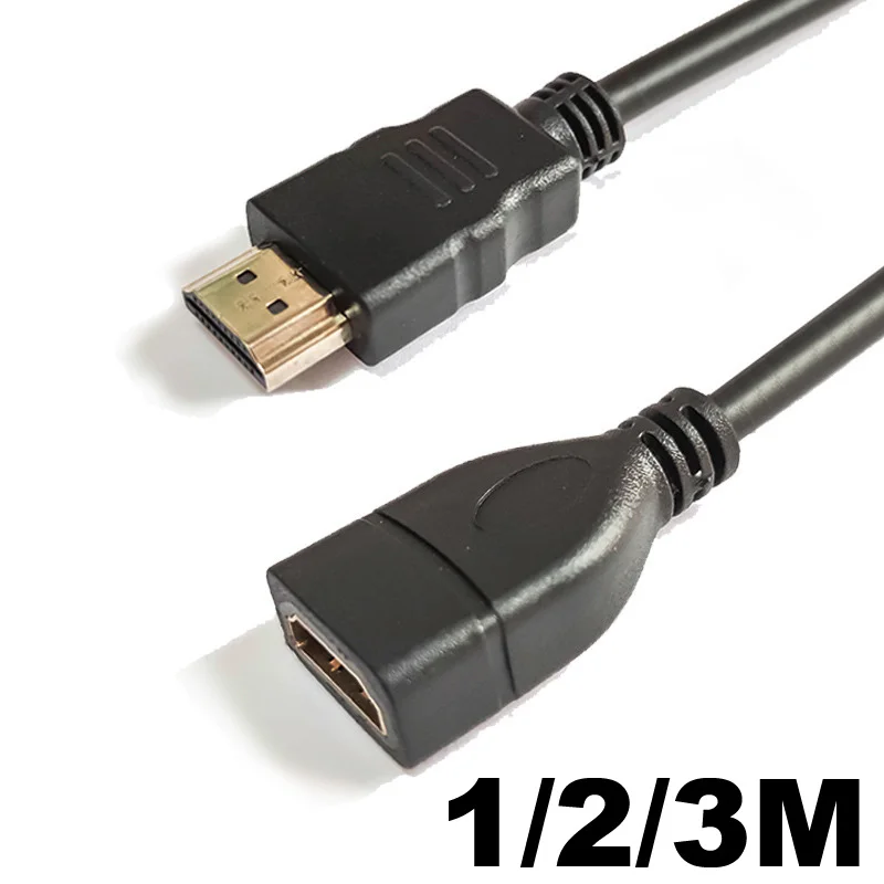 1/2/3M HDMI kompatybilny wtyk męski do HDMI kobiet ochrony Extender przedłużacz kabla zasilającego do DVD telewizji graczy set-top boxe