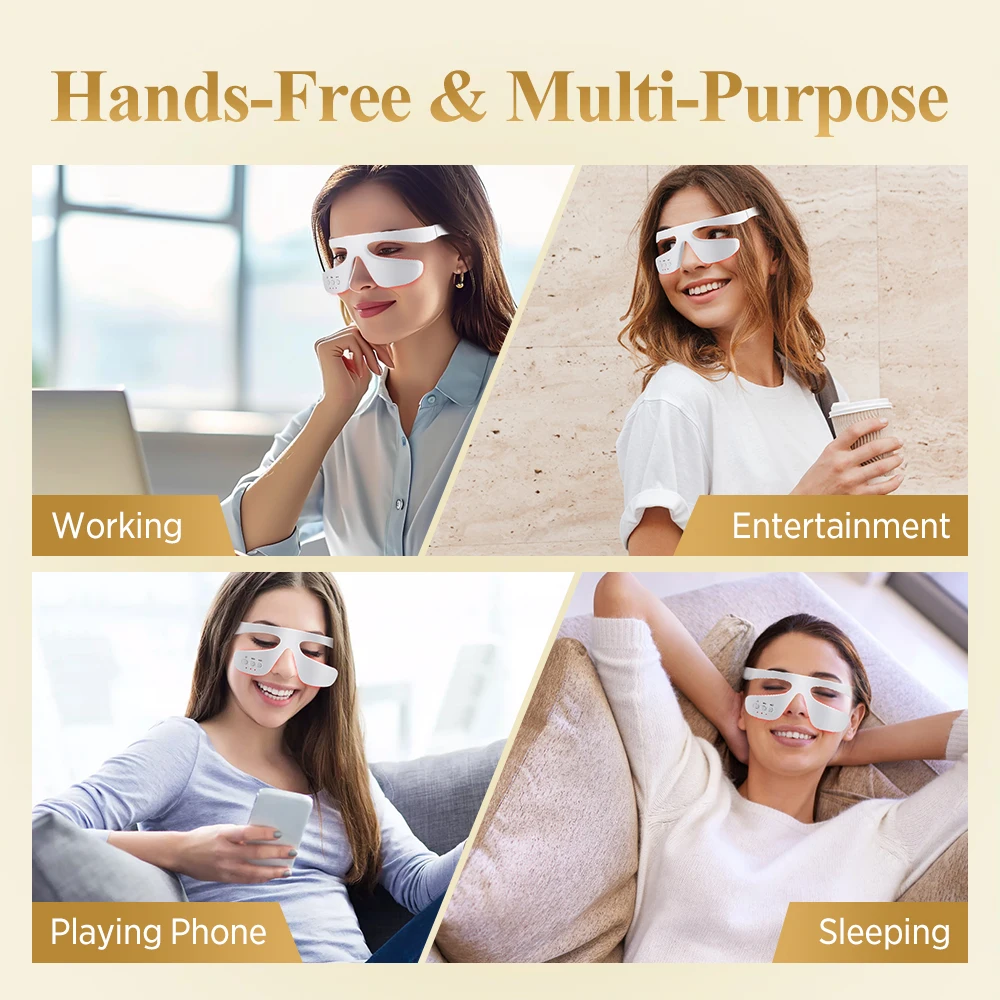 Hot Compress Eye Massager USB 3D Massage Eye Beauty Instrument for Relax Eye Dark Circles Eye Bags Puffiness Eye Massage