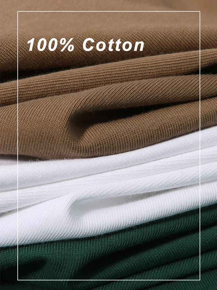 300gsm Cotton Summer T-shirts Men Korean Fashion O-Neck Short Sleeve Solid Color Casual Unisex Basic Tees Oversized Tshirt men cotton t shirt