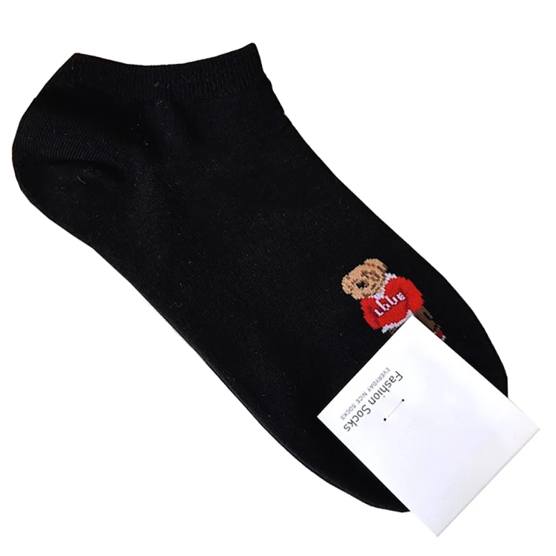 Elegant Lady Bear Cartoon Women's Cute Cotton Socks - Harajuku Style Novelty Breathable Christmas Gift
