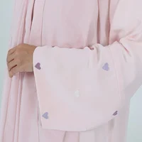 Dubai Embroidery Heart Open Abaya for 2025 Women Kimono Cardigan Dress Muslim Kaftan Arabic Eid Ramadan Islamic Robe Clothing
