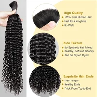 Extensions de cheveux 100% humains pour tressage, lot de 1, caution Curly Black, Indian Remy, Boho Braiding, Bobbi 5