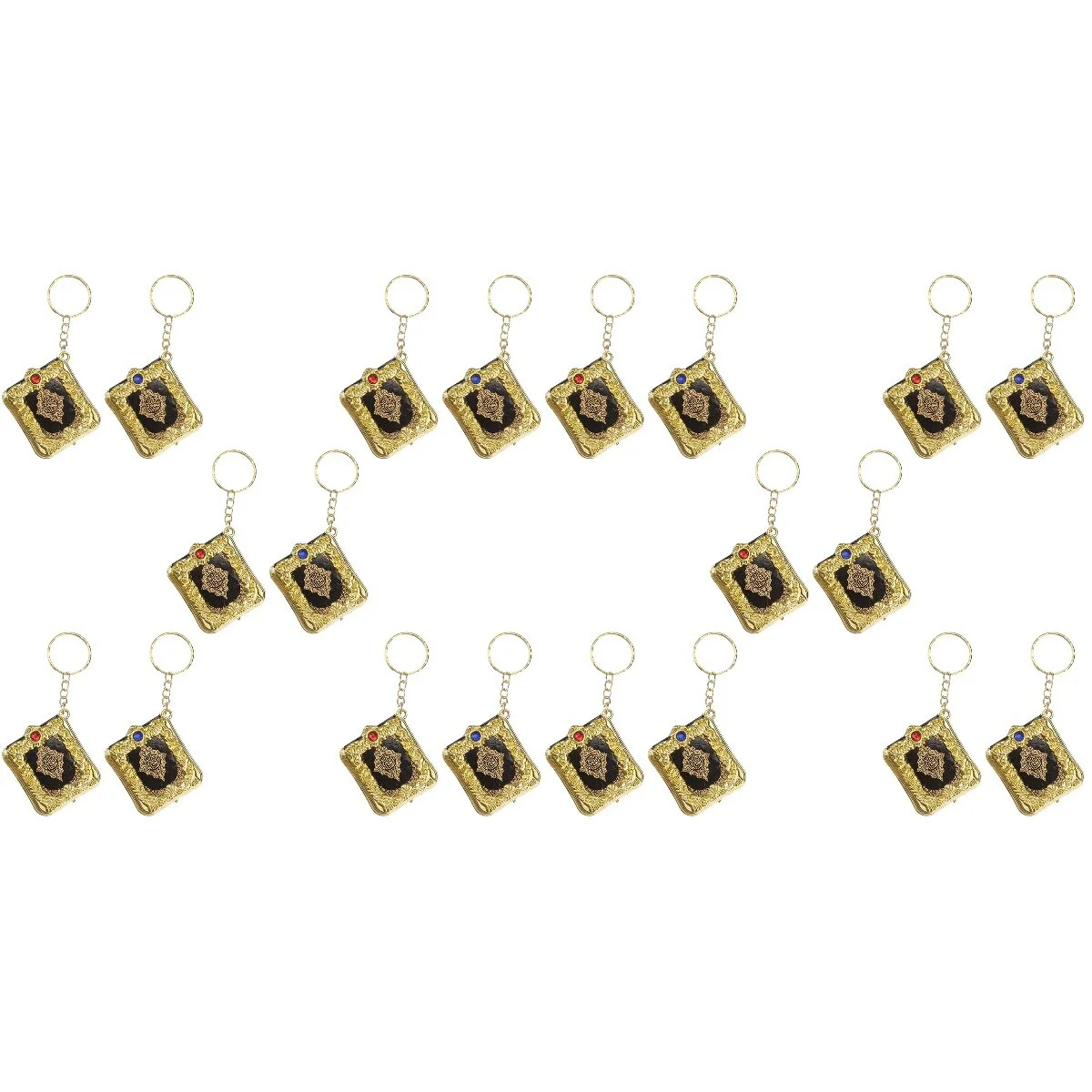 

20 Pcs Religious Pendant Quran Pendants Keyrings Retro Keychain Souvenir Koran Metal. Books Charm Necklace