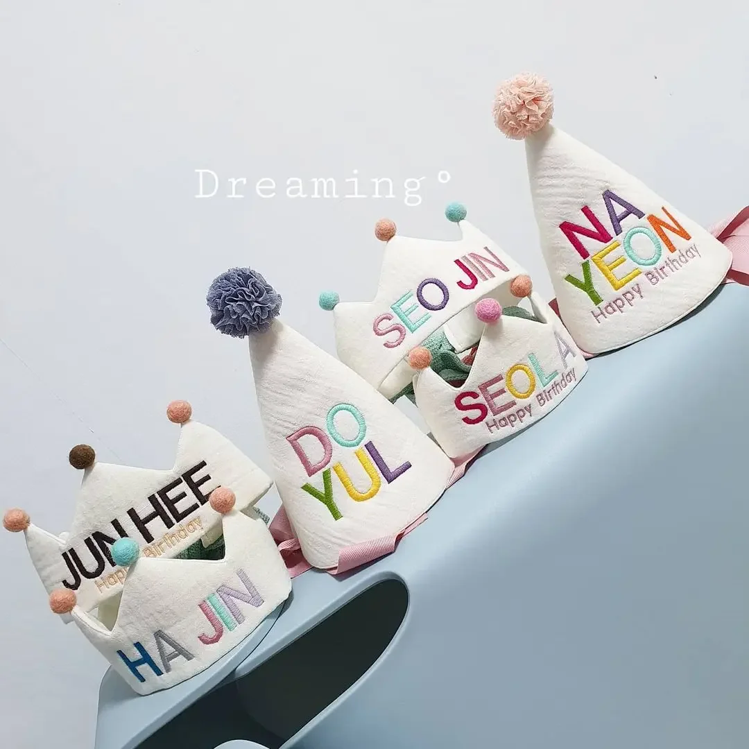 Bespoke Children's Hair Band Ins Birthday Hat Festival Celebration One-year-old Decoration Pointed Hat Children's Headwear 4