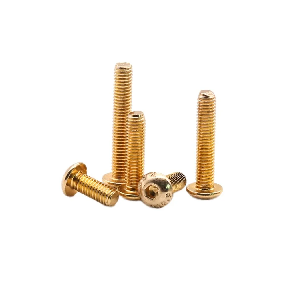 

M2 M2.5 M3 Round Head Screws Titanium-Plated Allen Screw Length 4-30mm Bright Surface, Moderate Rust Prevention 10/20/50pcs