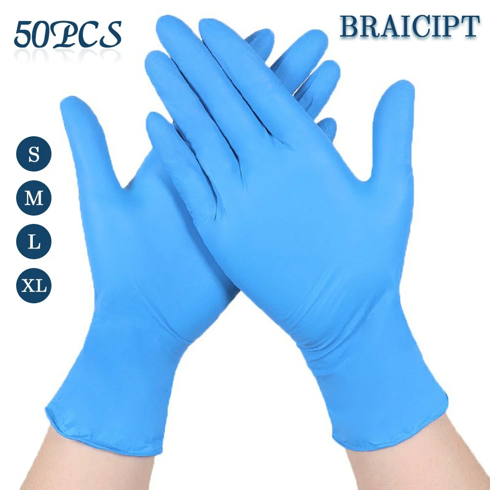 

50 Pcs Disposable Gloves Nitrile Food Grade Waterproof Kitchen Gloves Rubber Latex Housework Home Cleaning Tattoo Wash Gloves