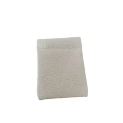 Compact PU Leather Coin & Keychain Wallet - Versatile Earbud and Cable Organizer Pouch (White)