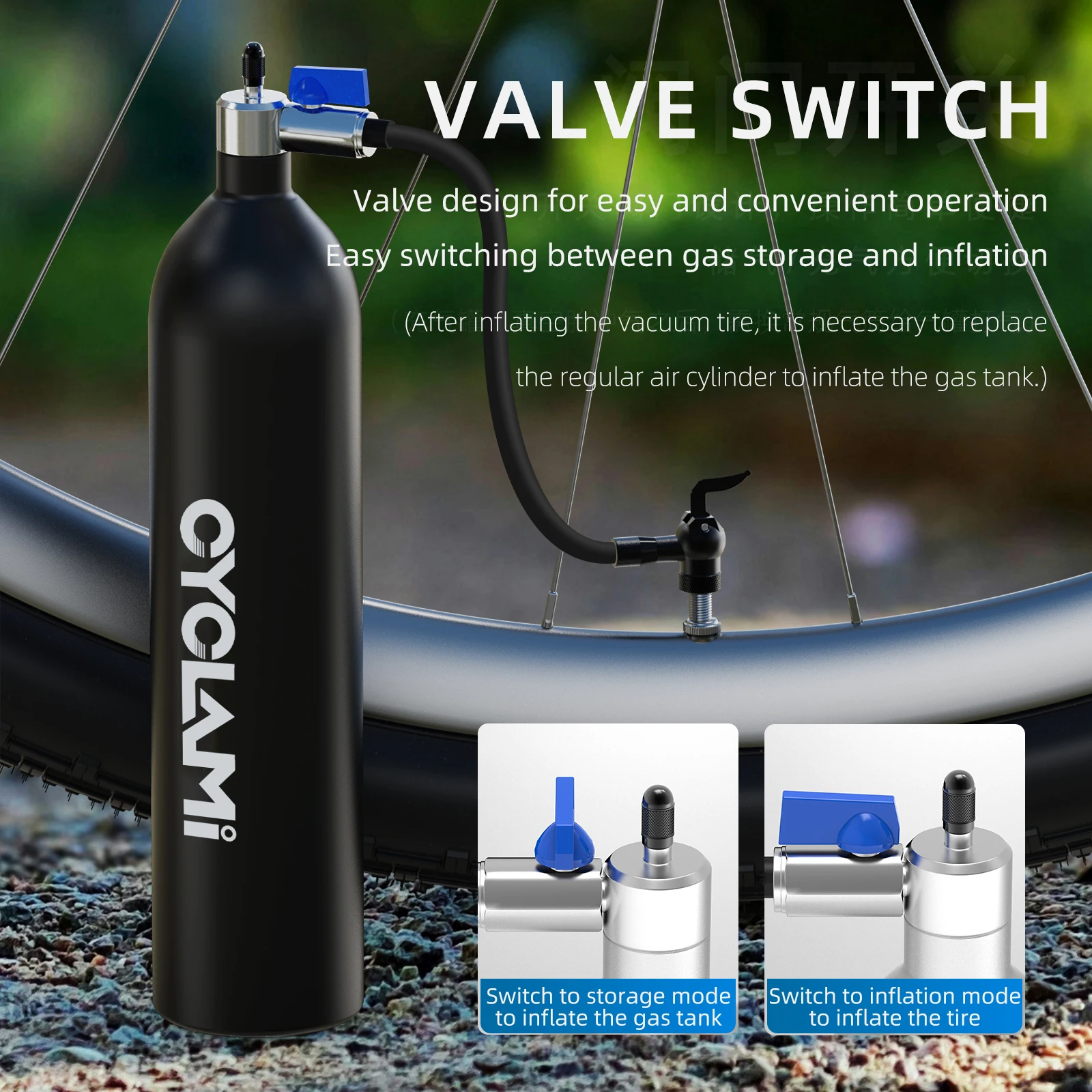 CYCLAMI Aluminum Alloy Tubeless Pump Tire Inflator Tyre Air