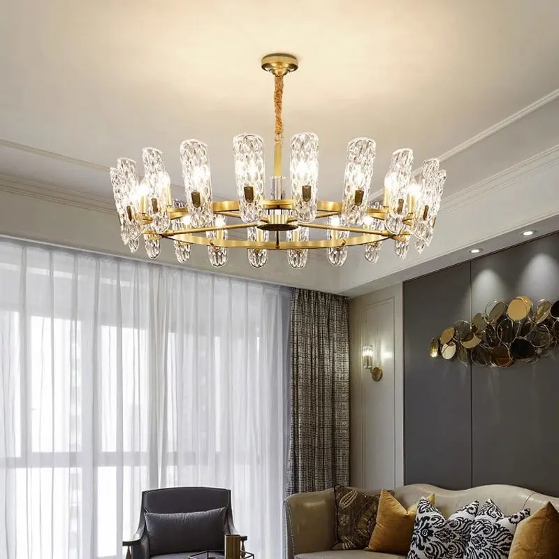 

American Style Lights for Living Room Decor New Ceiling Chandelier Led Lustre Kitchen Decoration Bedroom Crystal Lamp Nordic