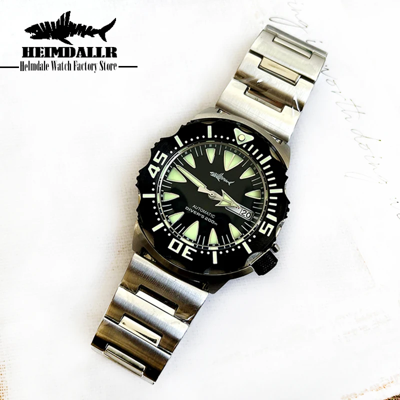 【Heimdallr Watch Factory Store】Monster Reprint Fashion Sports Automatic Mechanical Diving Watch Dual Calendar Waterproof Watch