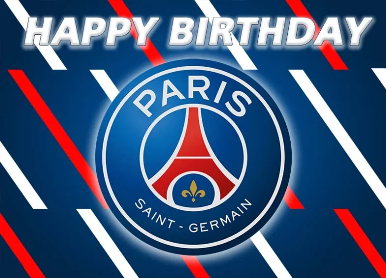 Football Logo Photo Backdrop Kids Birthday Party Photography Background Paris Tower Custom Decor Banner Props