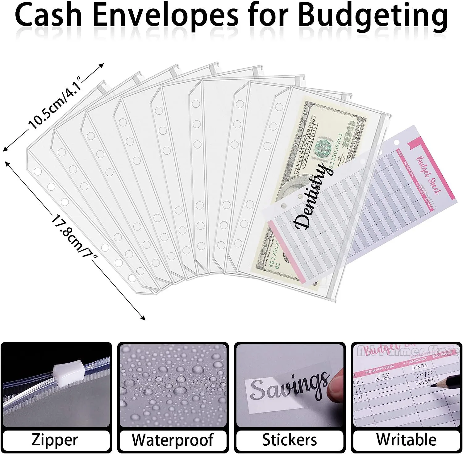Chinco 2 Pieces Cash Envelope Wallet System Leather Budget Envelopes | INDIA