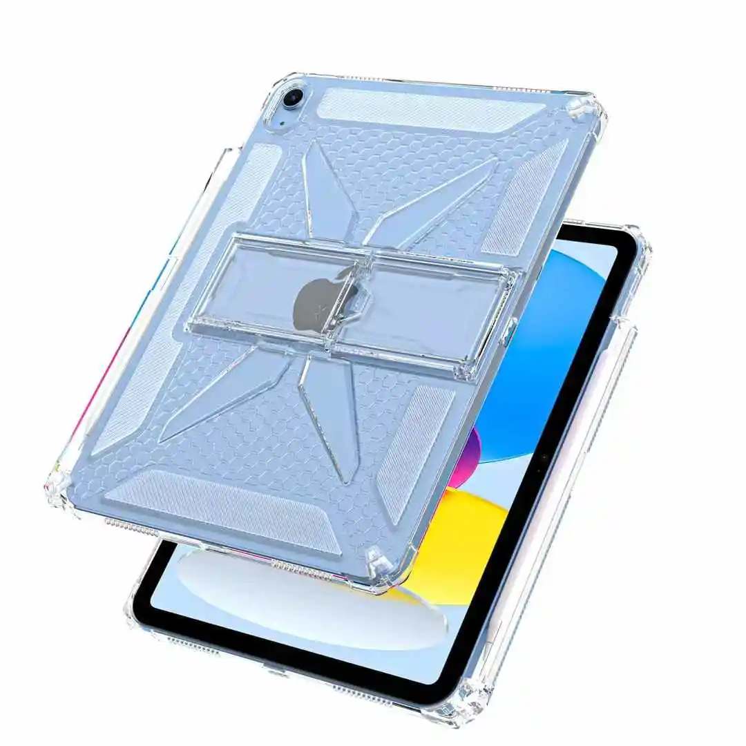 Silicone Shockproof Transparent TPU Tablet Back Cover Holder