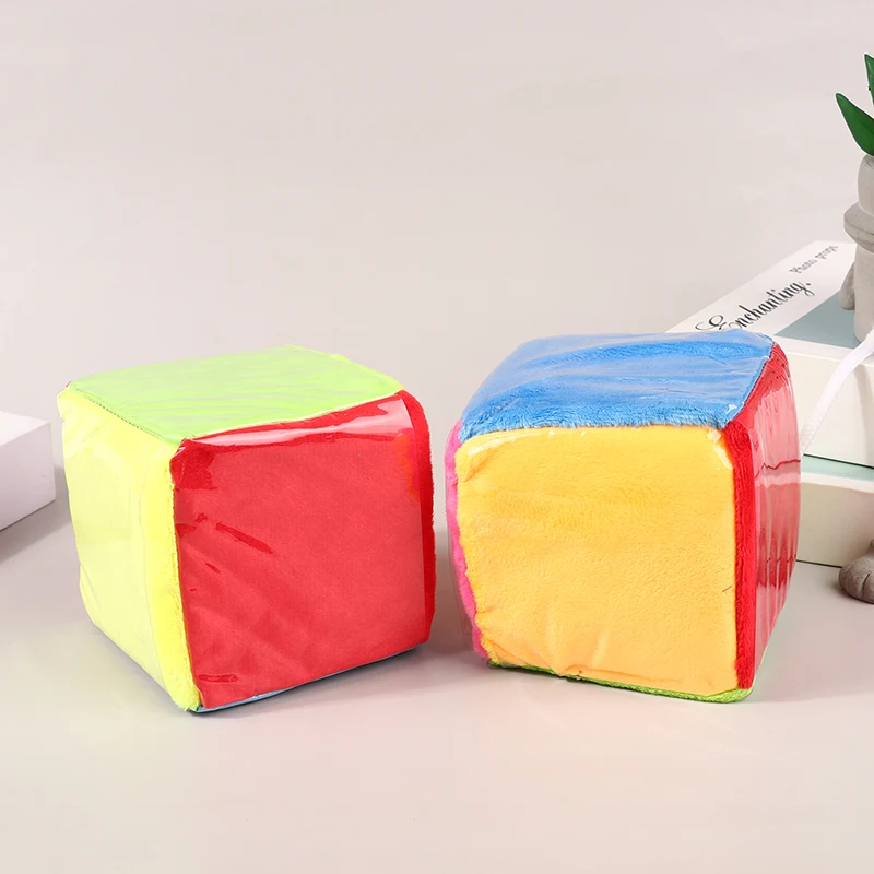Insertable Card Square 10cm Cube Plush Toy Plastic Film Sponge Dice Children Enlightenment Teaching Aids Multicolor Game Dice fidget toys puzzle toys plush toy dice